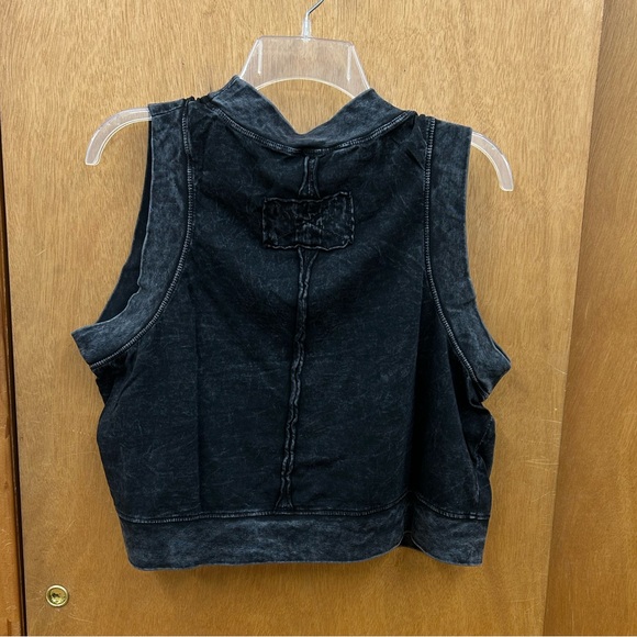 New Rae Mode Cropped Cotton Mineral Washed Sleeveless Top in Black in Sz Large - Picture 5 of 8
